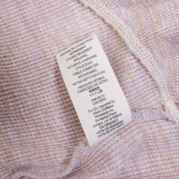 Free People We The Free Peplum Thermal Top Pink Lavender Long Sleeve Henley - Picture 14 of 14